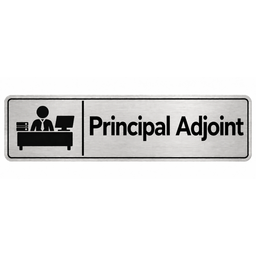 Plaque de porte Principal Adjoint PVC argent brossé - signalétique Collège - Immograv