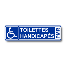 Plaque de porte Toilettes Handicapés PVC bleu - Immograv