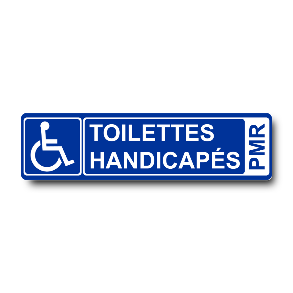 Plaque de porte Toilettes Handicapés PVC bleu - Immograv
