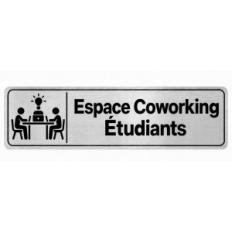 Plaque de porte Espace Coworking Étudiants - Signalétique Université & Enseignement Supérieur