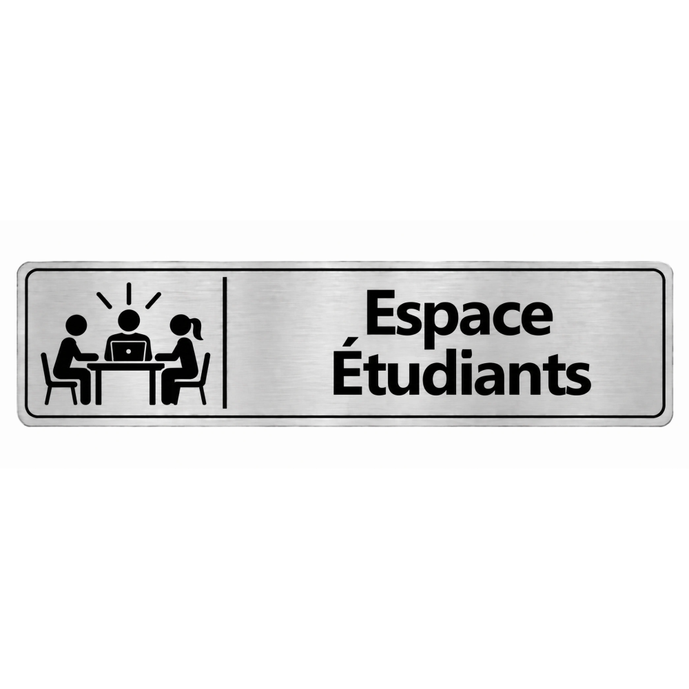 Plaque de porte Espace Étudiants - Signalétique Université & Enseignement Supérieur