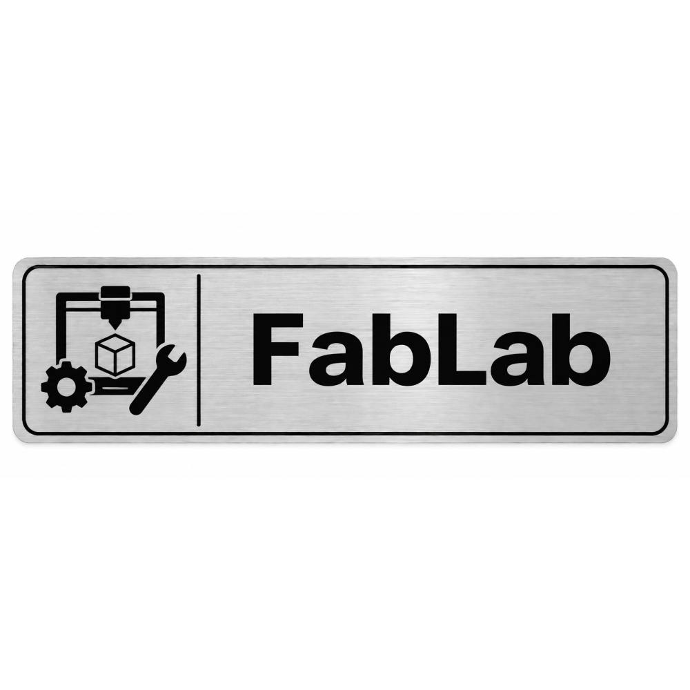 Plaque de porte FabLab - Signalétique Université & Enseignement Supérieur
