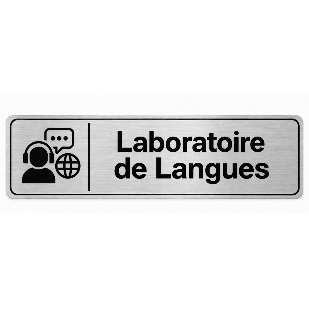 Plaque de porte Laboratoire de Langues - Signalétique Université & Enseignement Supérieur