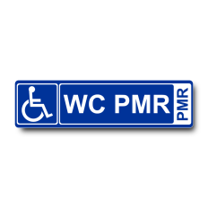 Plaque de porte WC PMR PVC bleu - Immograv