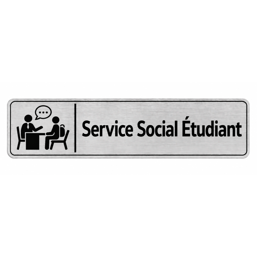 Plaque de porte Service Social Étudiant - Signalétique Université & Enseignement Supérieur