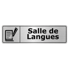 Plaque de porte Salle de Langues - Signalétique Salles de Classe & Enseignement