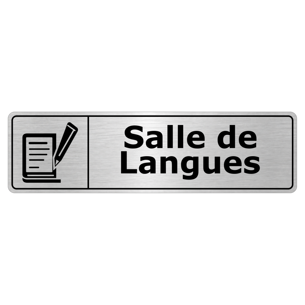 Plaque de porte Salle de Langues - Signalétique Salles de Classe & Enseignement