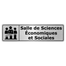 Plaque de porte Salle de Sciences Économiques et Sociales - Signalétique Salles de Classe & Enseignement