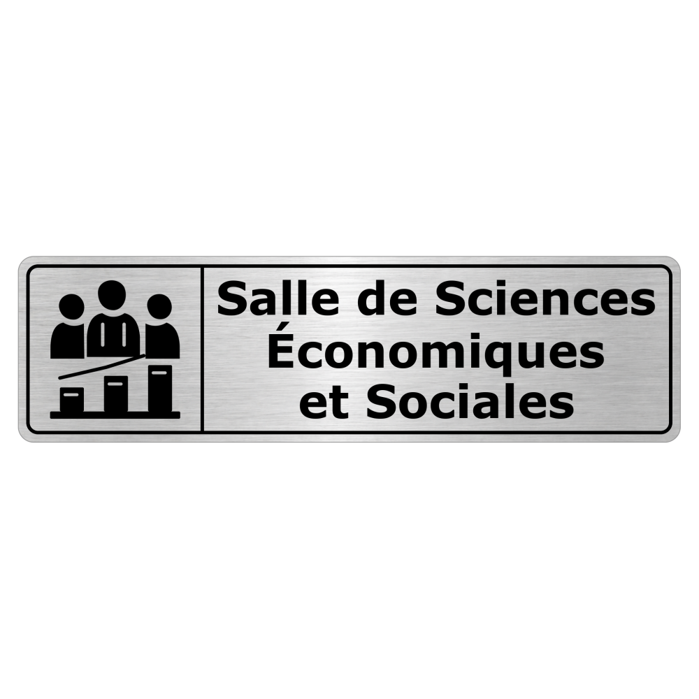 Plaque de porte Salle de Sciences Économiques et Sociales - Signalétique Salles de Classe & Enseignement