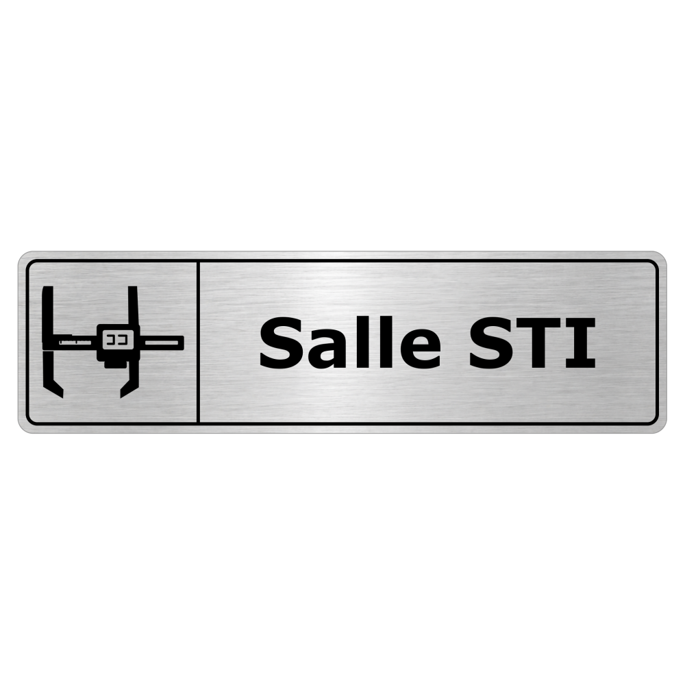Plaque de porte Salle STI - Signalétique Salles de Classe & Enseignement