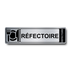 Plaque de porte Réfectoire PVC argent brossé - Immograv