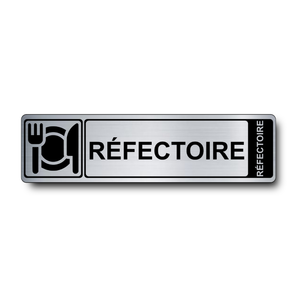 Plaque de porte Réfectoire PVC argent brossé - Immograv