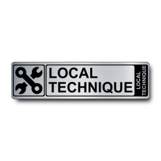 Plaque de porte Local Technique PVC argent brossé - Immograv
