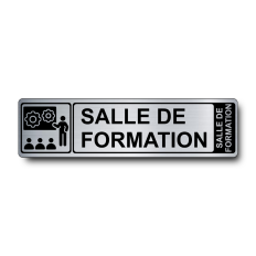 Plaque de porte Salle de Formation PVC argent brossé - Immograv