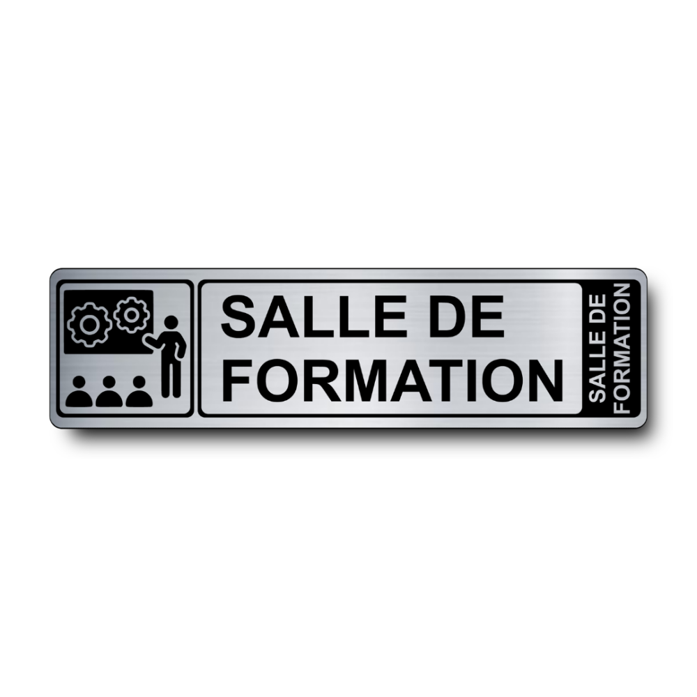 Plaque de porte Salle de Formation PVC argent brossé - Immograv