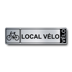 Plaque Local Vélo PVC argent brossé - Immograv