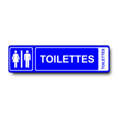 Plaque de porte Toilettes PVC bleu - Immograv