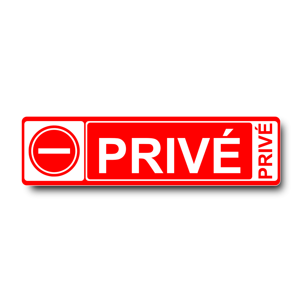 Plaque de porte Privé PVC rouge - Immograv