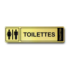Plaque de porte Toilettes PVC or brossé - Immograv