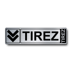 Plaque de porte Tirez PVC argent brossé - Immograv