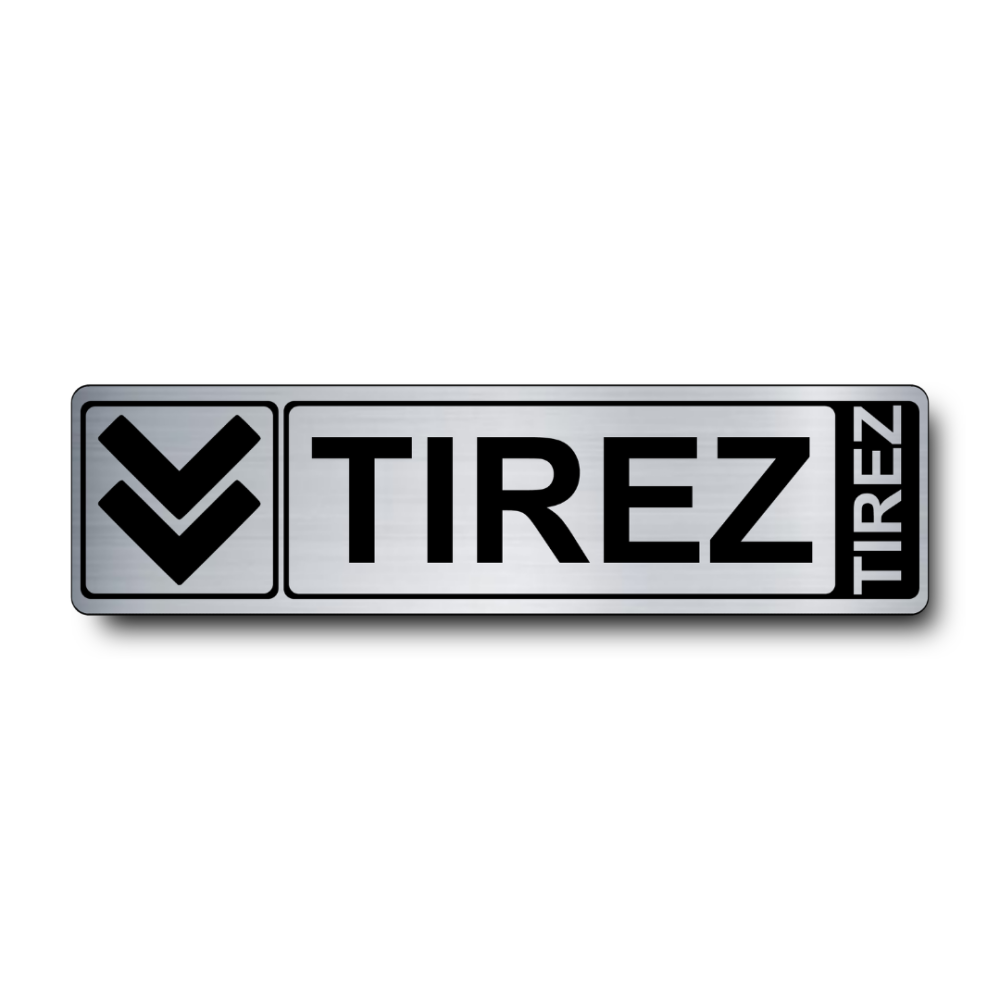 Plaque de porte Tirez PVC argent brossé - Immograv