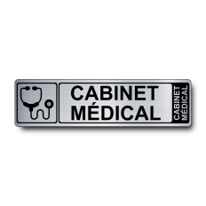 Plaque de porte Cabinet Médical PVC argent brossé - Immograv