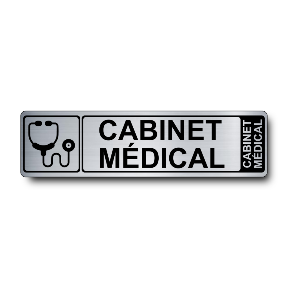 Plaque de porte Cabinet Médical PVC argent brossé - Immograv
