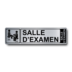 Plaque de porte Salle d'Examen PVC argent brossé - Immograv