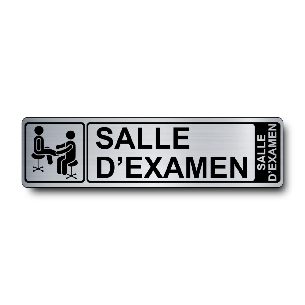 Plaque de porte Salle d'Examen PVC argent brossé - Immograv