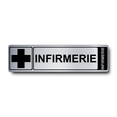 Plaque de porte Infirmerie PVC argent brossé - Immograv
