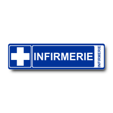 Plaque de porte Infirmerie PVC bleu - Immograv