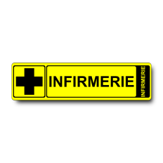 Plaque de porte Infirmerie PVC jaune - Immograv
