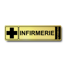 Plaque de porte Infirmerie PVC or brossé - Immograv