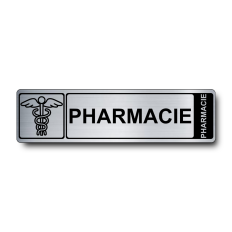 Plaque de porte Pharmacie PVC argent brossé - Immograv