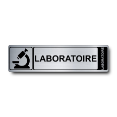 Plaque de porte Laboratoire PVC argent brossé - Immograv