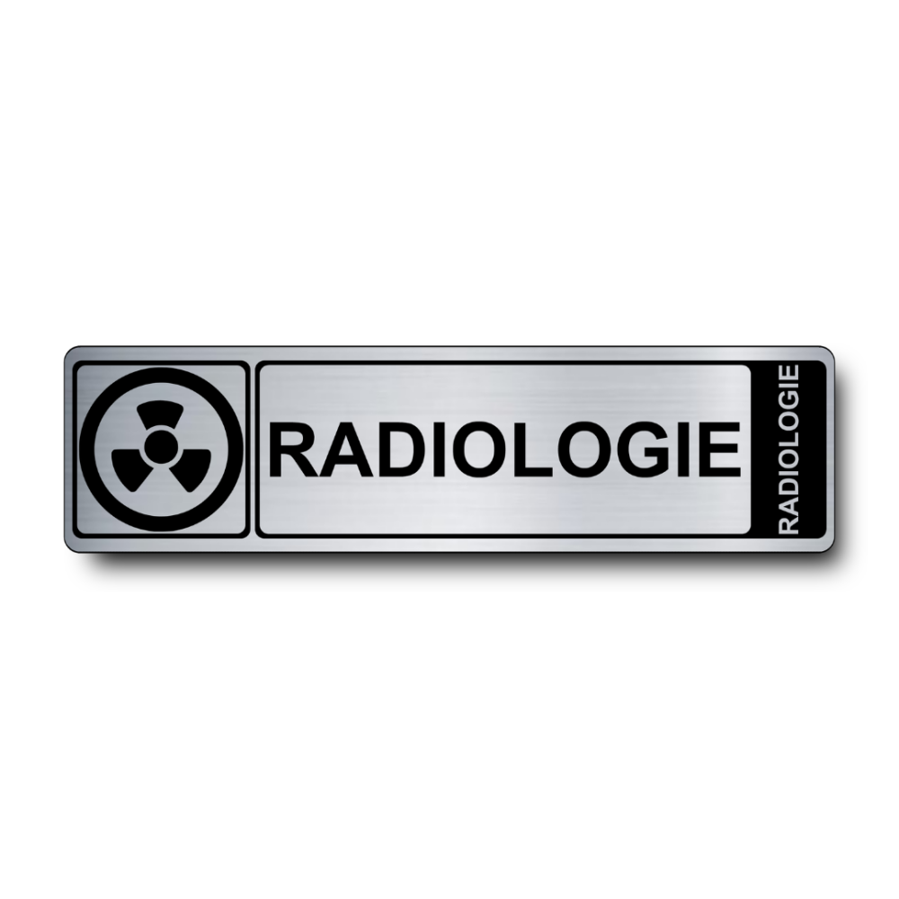 Plaque de porte Radiologie PVC argent brossé - Immograv