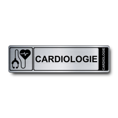 Plaque de porte Cardiologie PVC argent brossé - Immograv