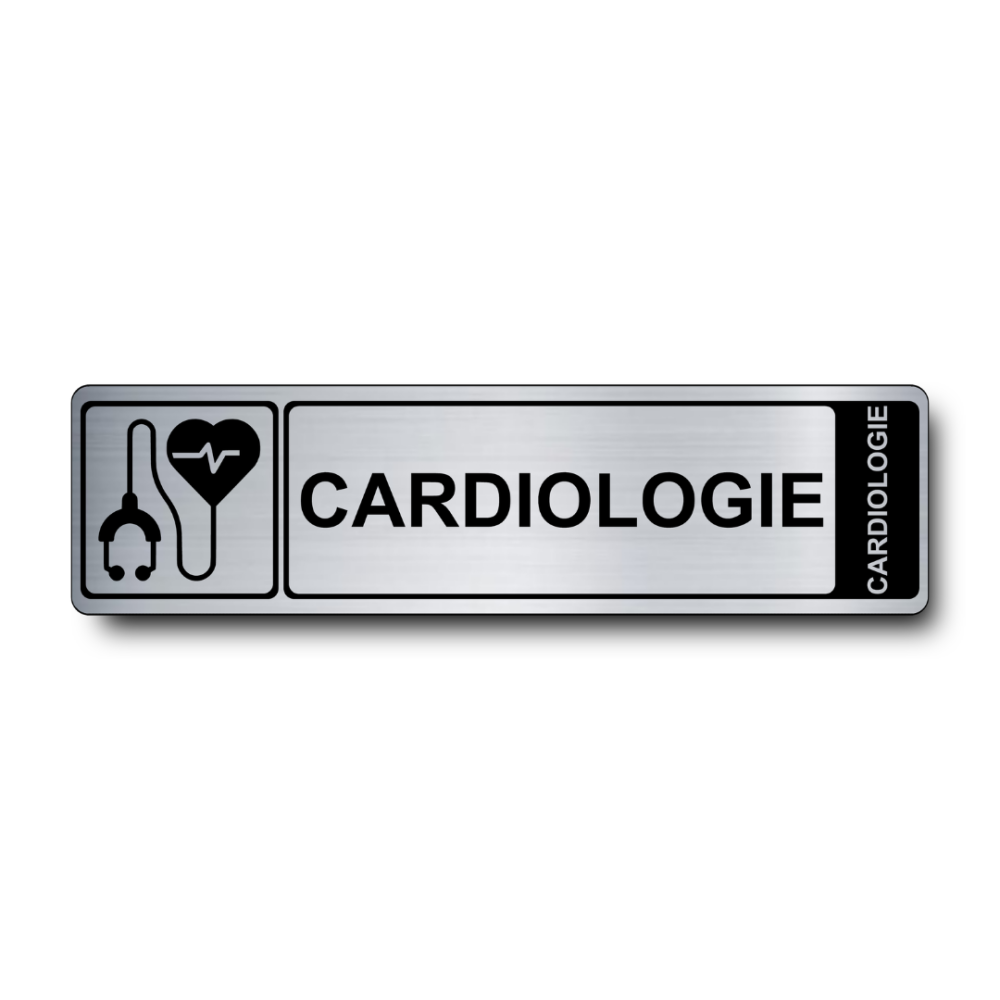 Plaque de porte Cardiologie PVC argent brossé - Immograv