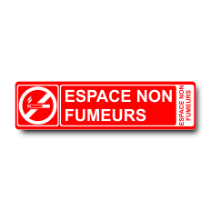 Plaque Espace Non Fumeurs PVC rouge - Immograv