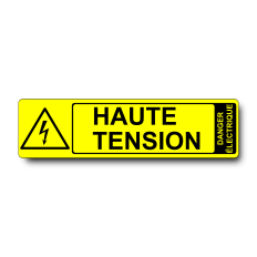 Plaque Haute Tension PVC jaune - Immograv