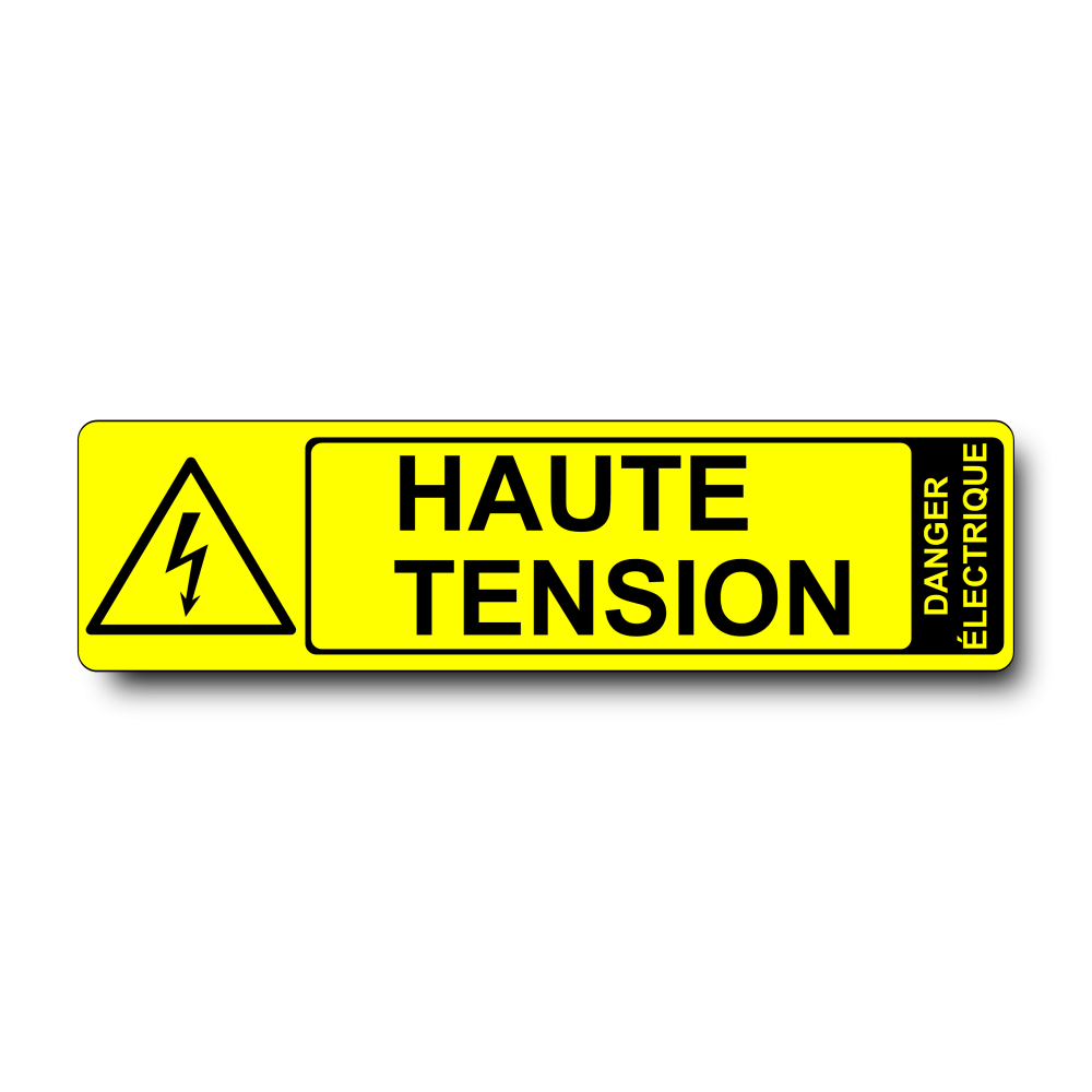 Plaque Haute Tension PVC jaune - Immograv