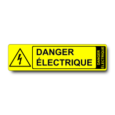 Plaque Danger Électrique PVC jaune - Immograv