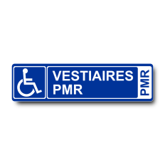 Plaque de porte Vestiaires PMR PVC bleu - Immograv