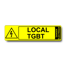 Plaque Local TGBT PVC jaune - Immograv