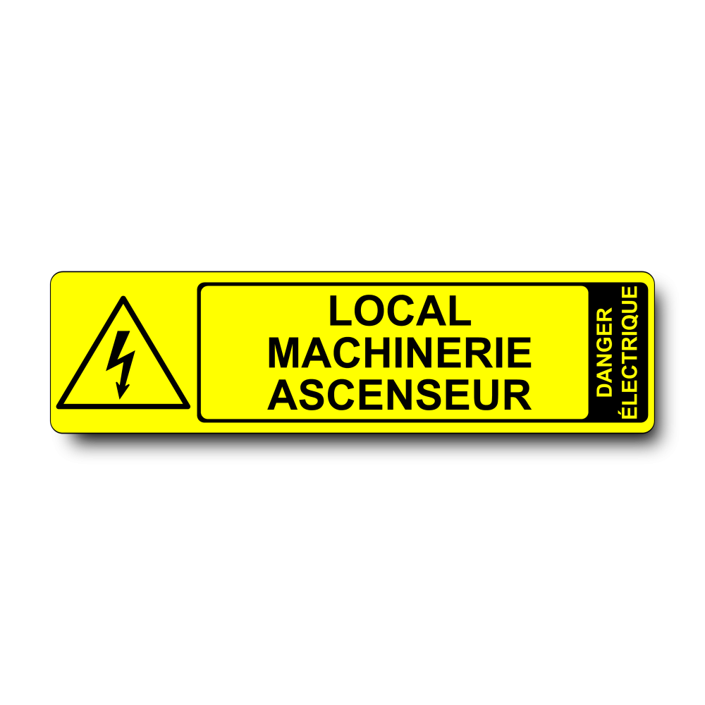 Plaque Local Machinerie Ascenseur PVC jaune - Immograv