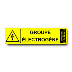 Plaque Groupe Électrogène PVC jaune - Immograv