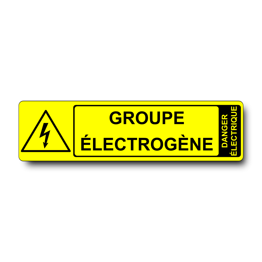 Plaque Groupe Électrogène PVC jaune - Immograv