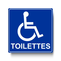 Plaque de porte Toilettes PMR Carré - Signalétique PVC | Immograv
