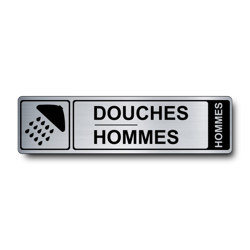 Plaque de porte Douche Hommes PVC - Signalétique fabriquée en France - Expédition 24h
