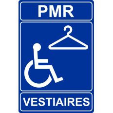 Plaque PMR Accessibilité Vestiaires - Signalétique PVC | Immograv